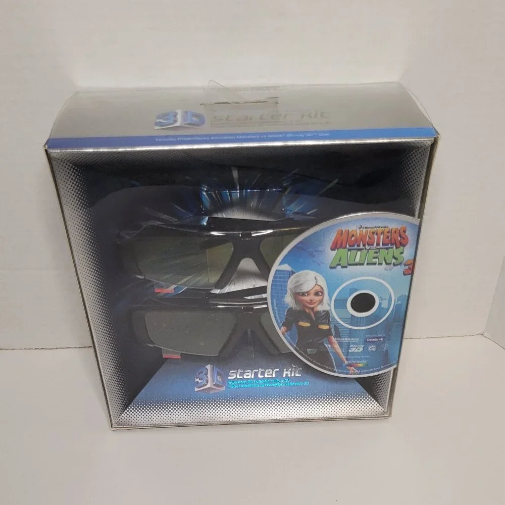 Samsung 3D Starter Kit Active Glasses & Monsters VS Aliens 3D Blu-Ray NEW